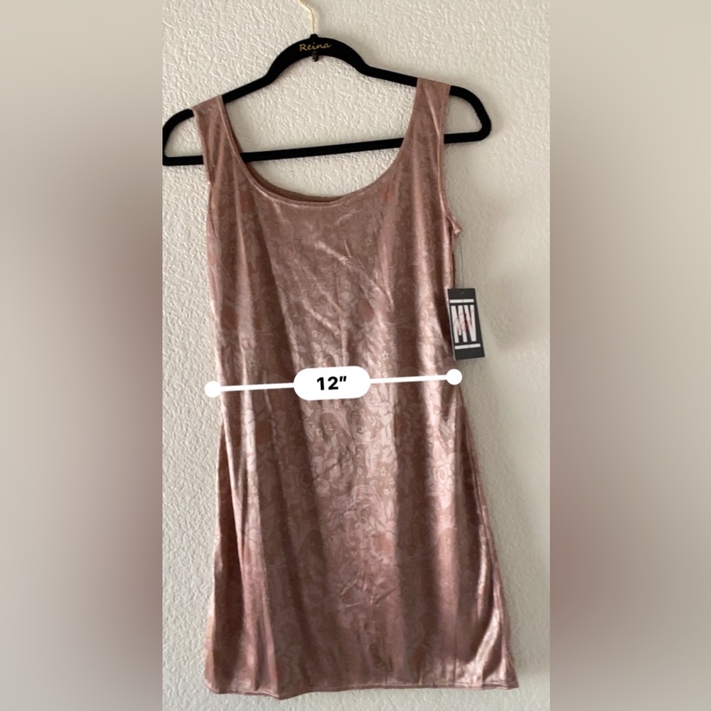 Tan slip dress with floral detail ( think skims) buttery soft